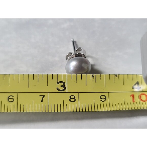 Honora 925 Sterling Silver Gray Pearl Stud Earrings Vintage - Picture 9 of 10